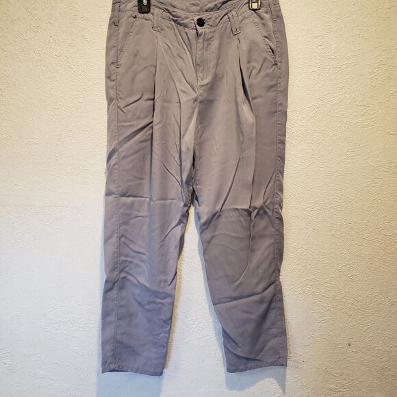 Sundance 100% Tencel Dark Gray Slanted Zip Fly Slacks Pants Size 10 - Picture 2 of 10